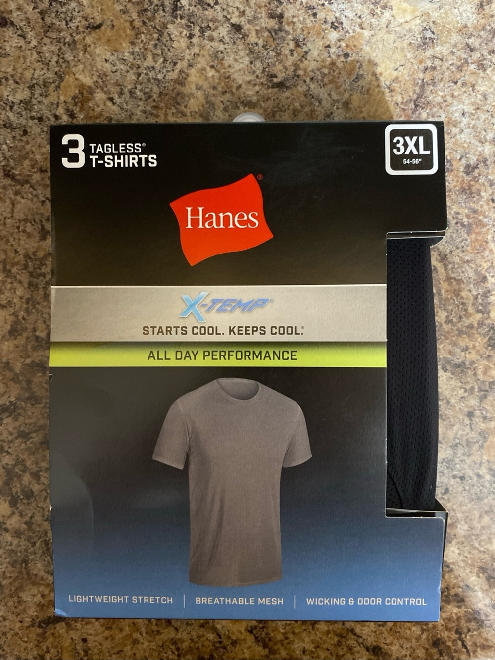 Hanes Short-Sleeve Performance Tee - Black & Gray